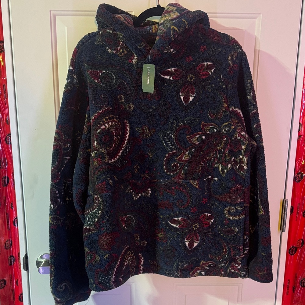 NEW Simons- Paisley Patterned Hooded Sweater
